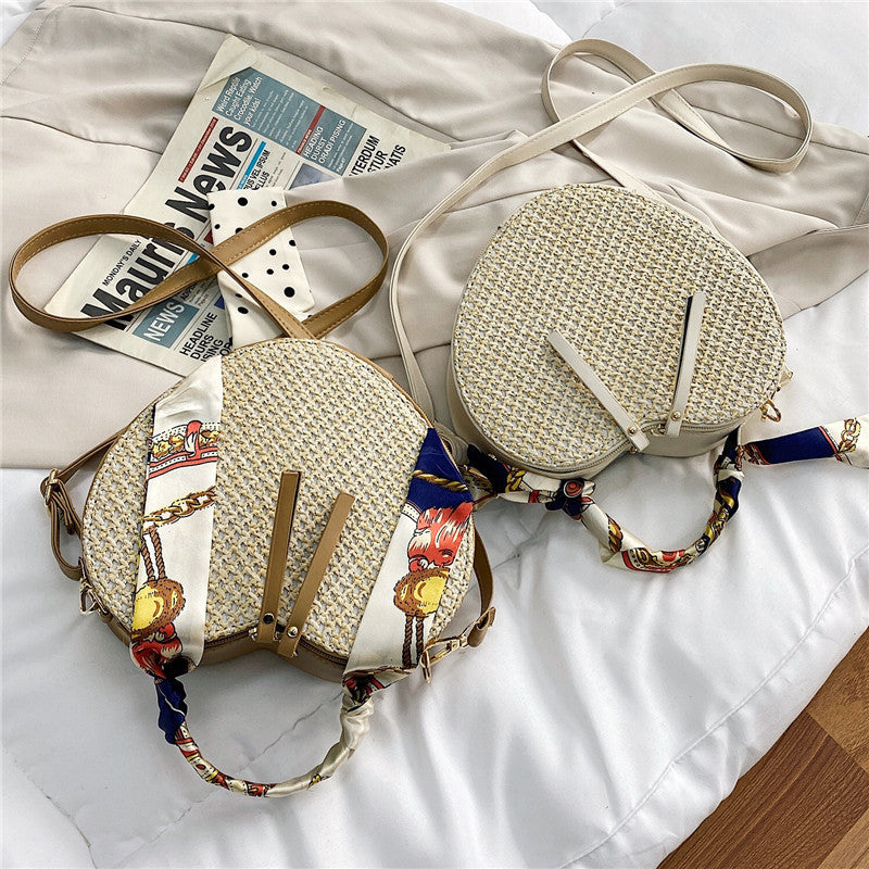 Straw Silk Scarf Spring Simple Shoulder Messenger Phone Bag photo 4