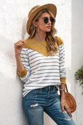 Striped Round Neck Long Sleeve T-shirt