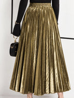 High-waisted Pleated Maxi Skirt (3)