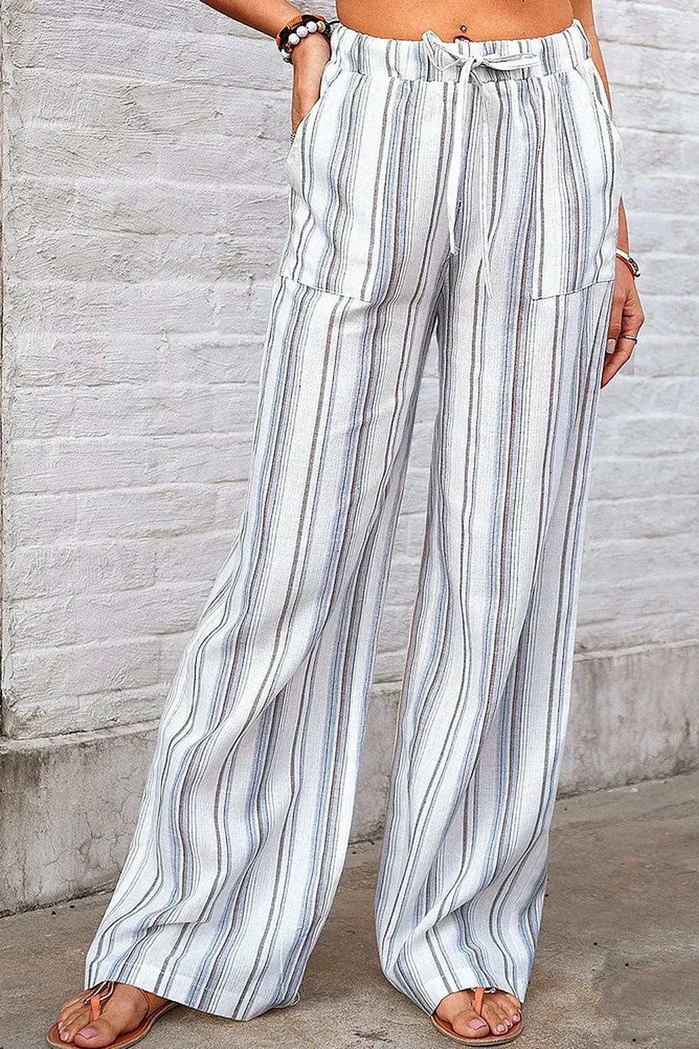 Full Size Striped Wide-leg Pants Plus (6)