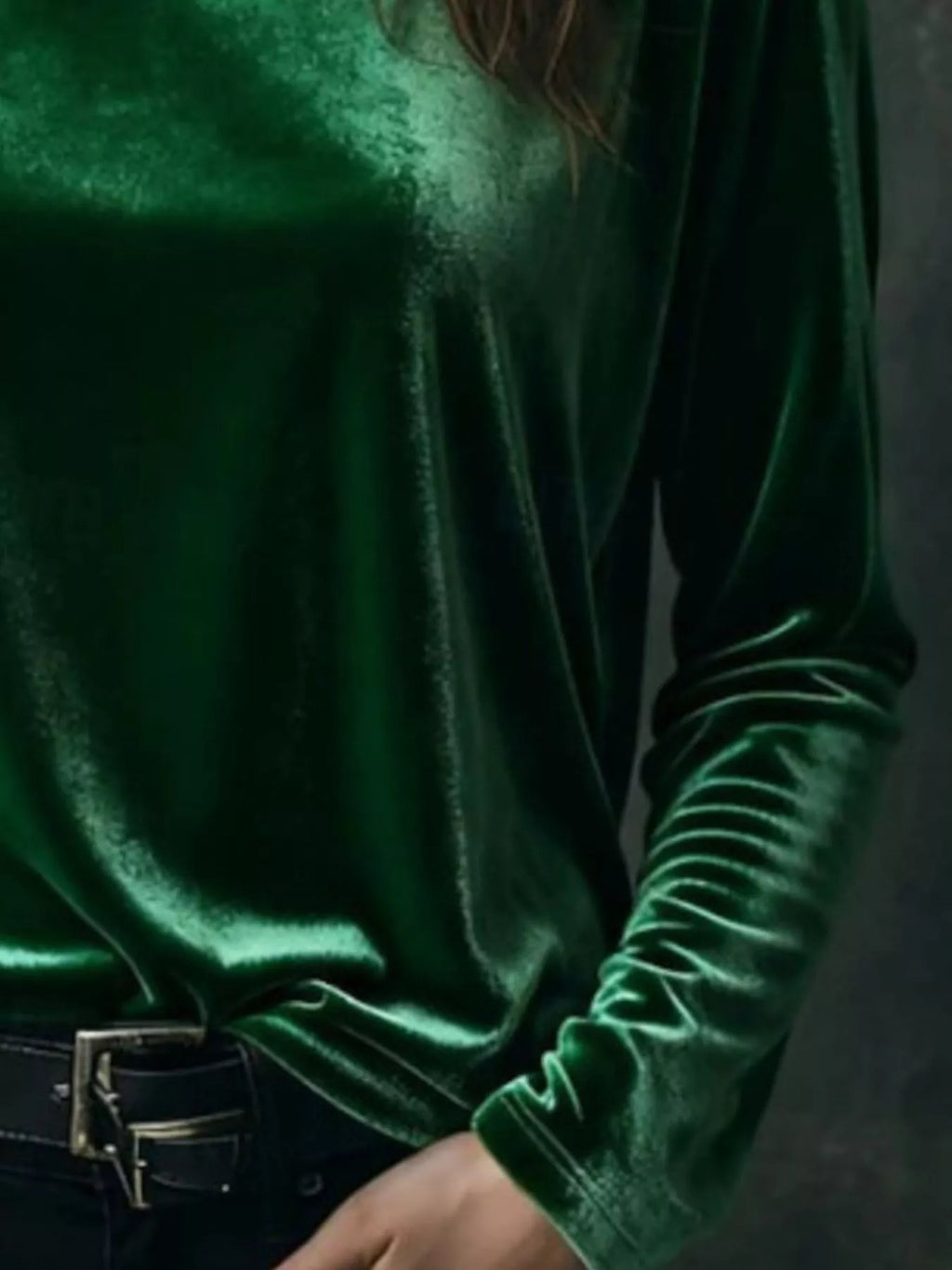 Full Size Velvet Long Sleeve T-shirt Plus (5)