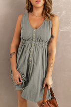 Sleeveless Button Down Mini Magic Dress (21)