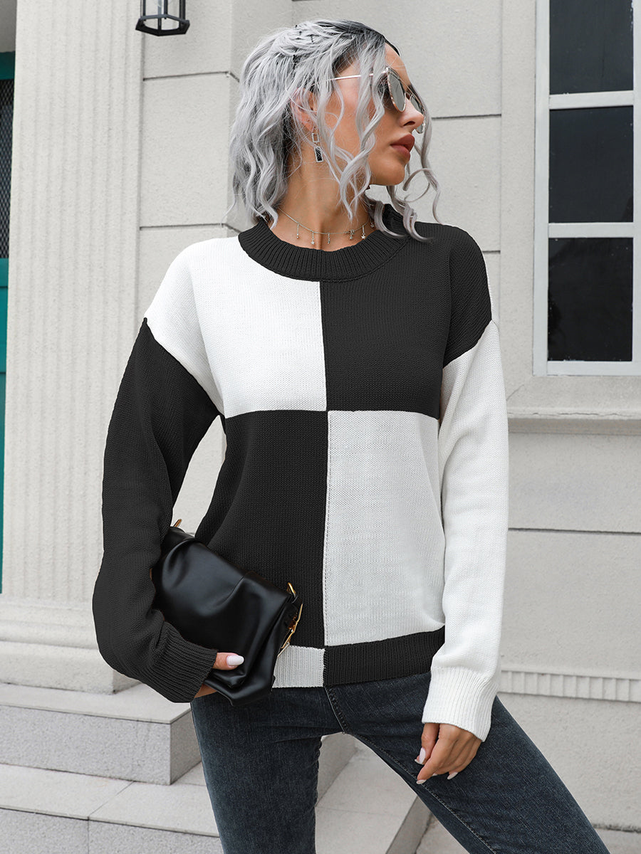 Contrast Drop Shoulder Sweater (4)