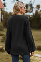 Notched Neck Raglan Sleeve Blouse (15)