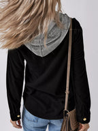 Hooded Corduroy Button-down Jacket (7)