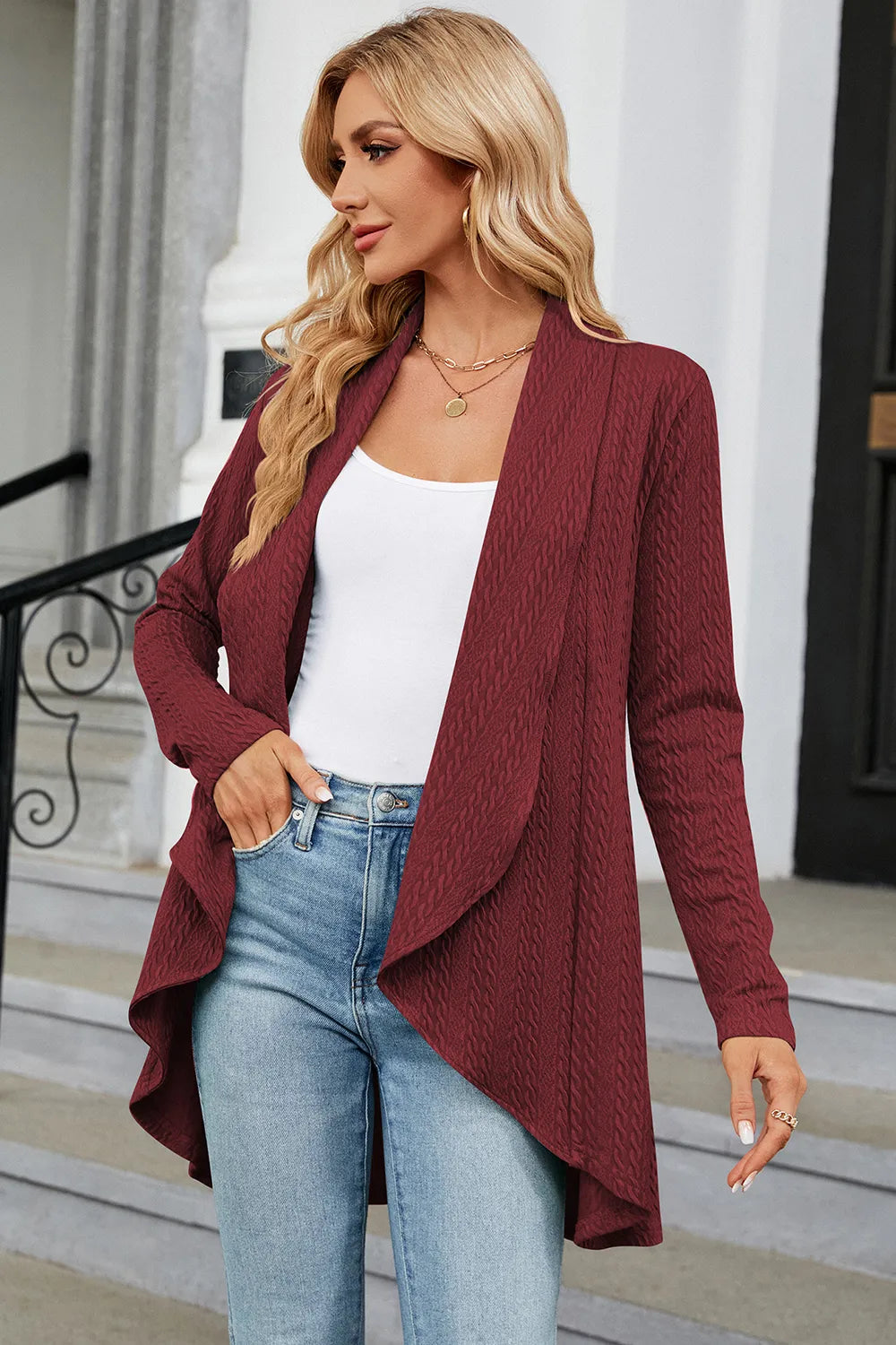 Open Front Long Sleeve Cardigan (15)