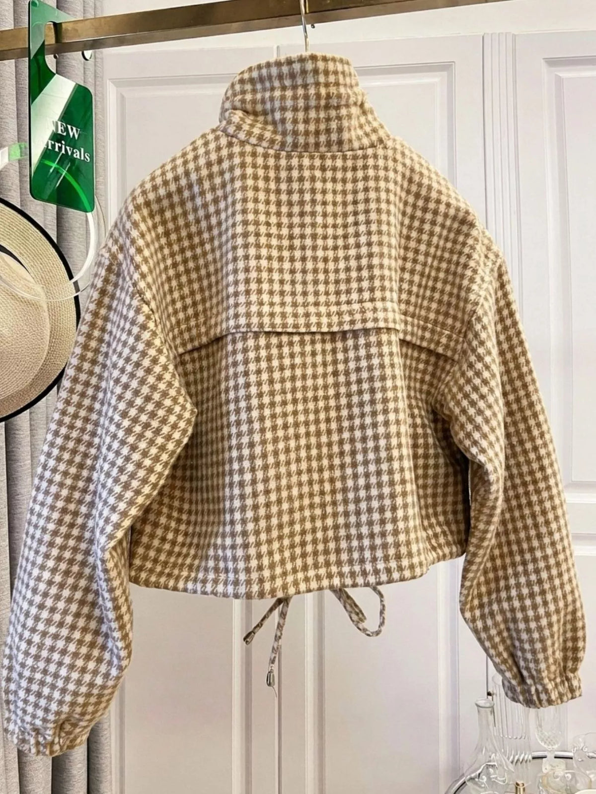 Plaid Cropped Zip-up Jacket (6)