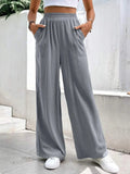 High Waist Wide Leg Pants Pockets