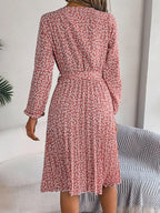 Ditsy Floral Tie Waist Pleated Dress (7)