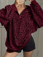 Leopard Print Quarter-zip Sweatshirt (11)