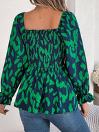 Square Neck Flounce Sleeve Blouse (14)