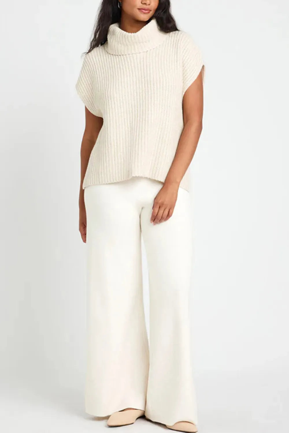 Slit Turtleneck Cap Sleeve Sweater (12)