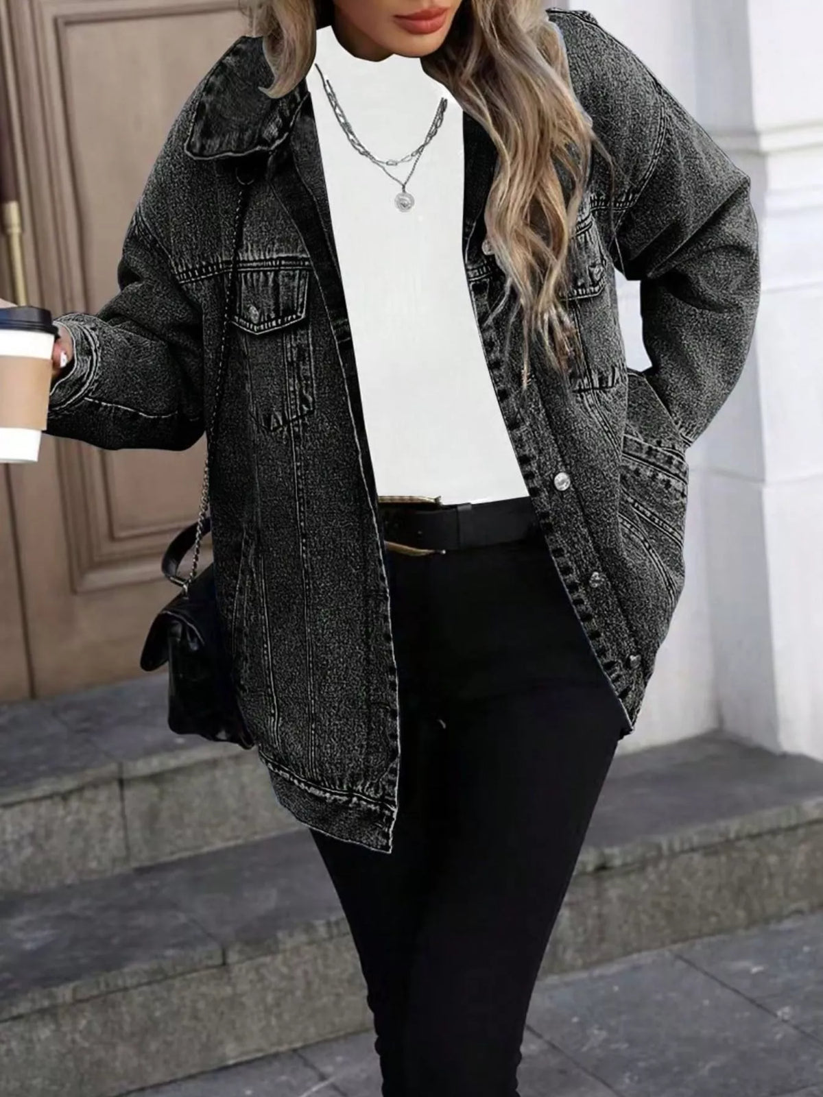 Washed Button Up Oversized Denim Jacket (5)