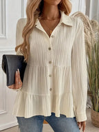 Striped Button-down Tiered Shirt (3)