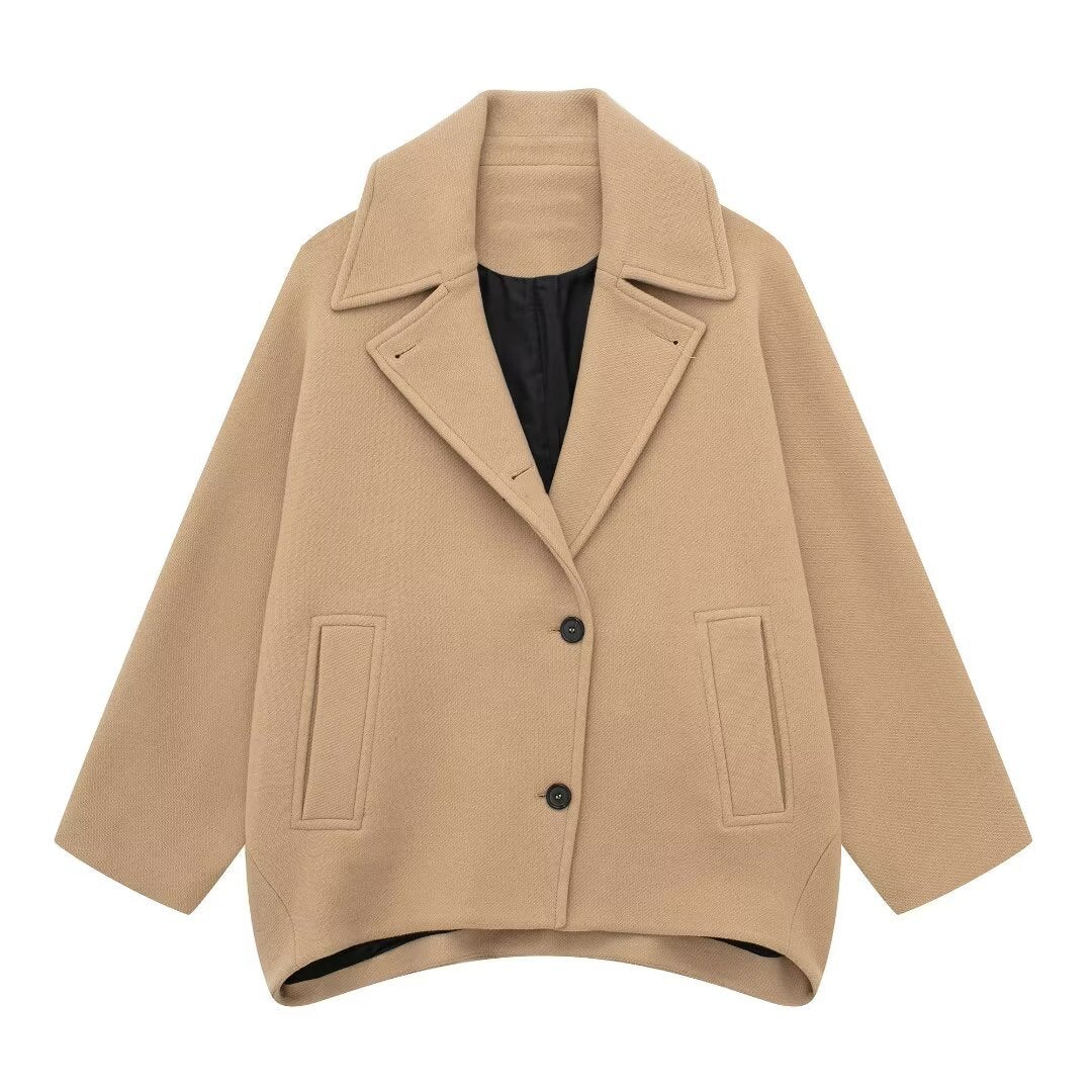 Autumn Wool Blended Short Coat variant CJYD214524001AZ|CJYD214524002BY|CJYD214524003CX|CJYD214524004DW