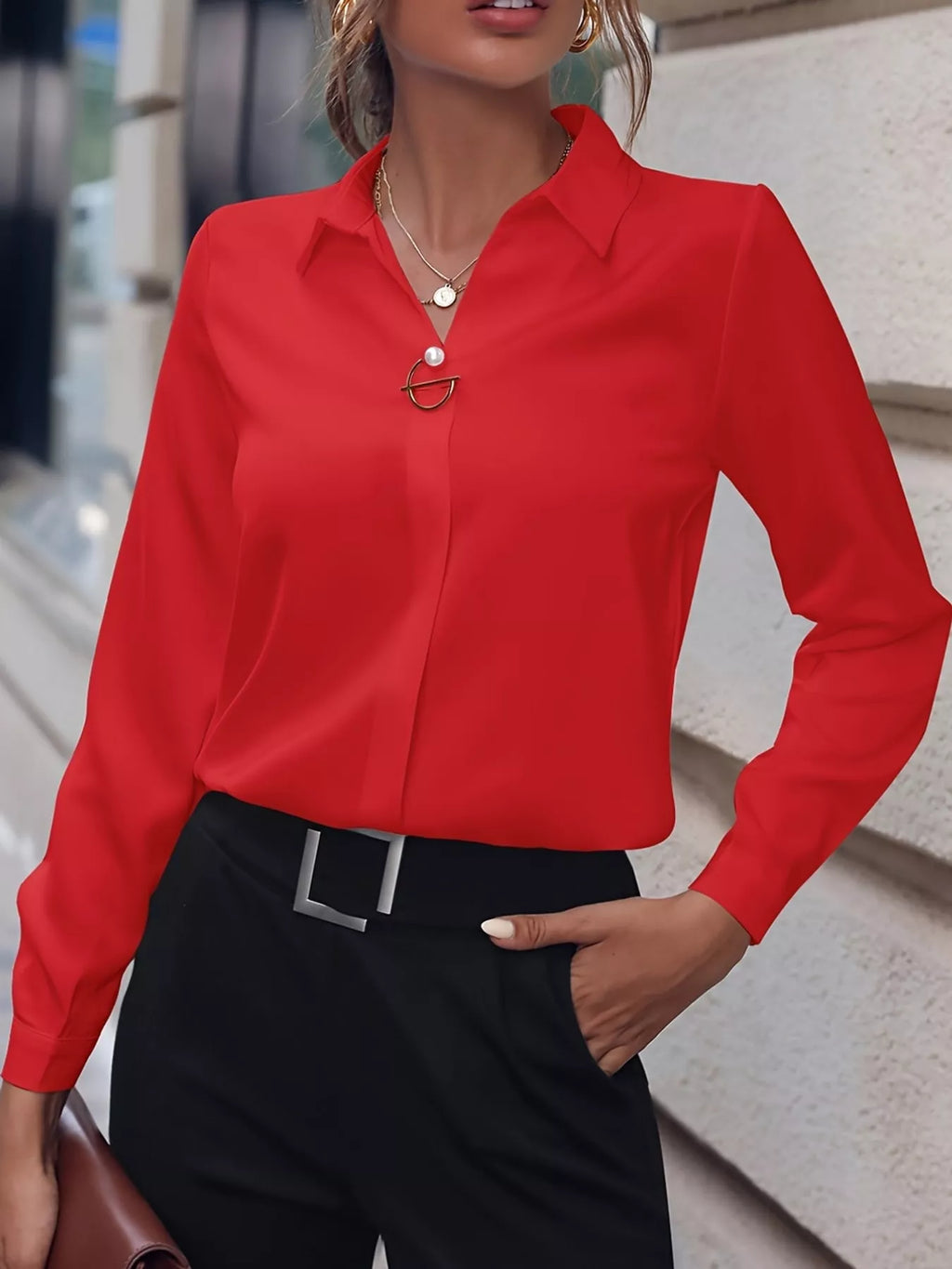 Long Sleeve Satin Blouse (13)