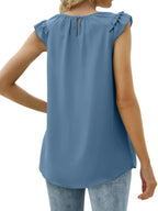Ruffle Trim Round Neck Blouse (6)