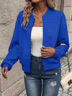 Textured Knit Zip-up Bomber Jacket (20)