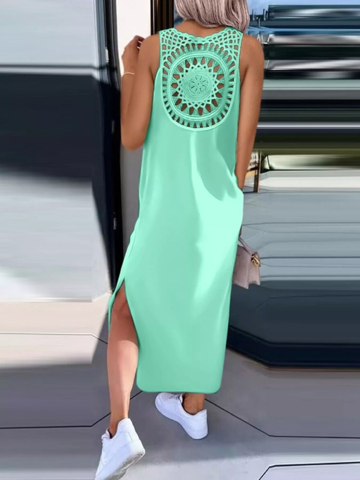 Side Slit Sleeveless Maxi Dress (6)