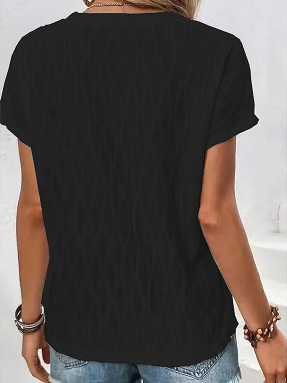 Full Size Round Neck Short Sleeve T-shirt (13)