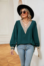 Contrast Puff Sleeve Blouse (14)
