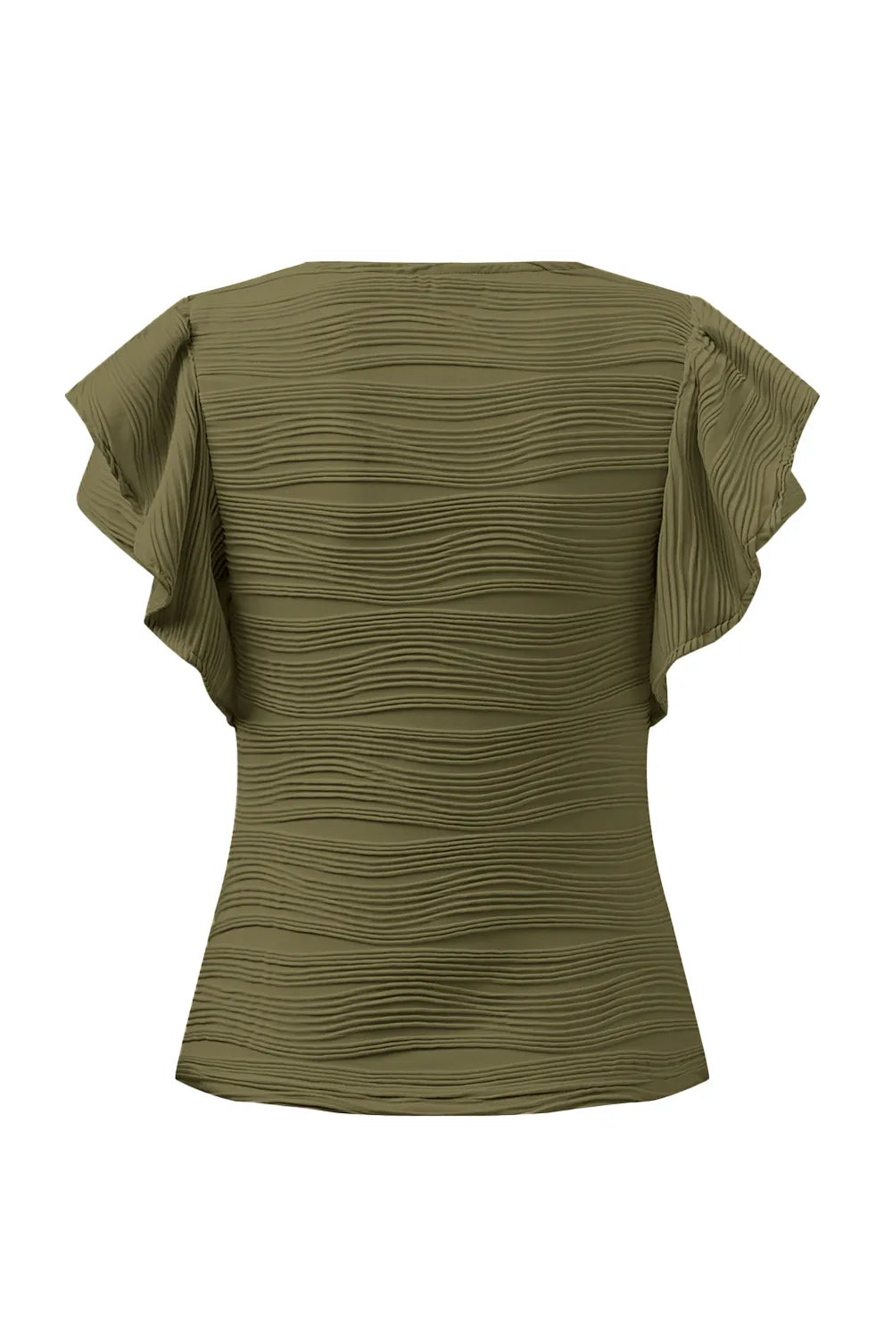 Textured Round Neck Cap Sleeve Top (15)