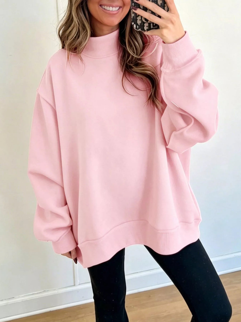 Mock Neck Dropped Shoulder Sweatshirt (14)