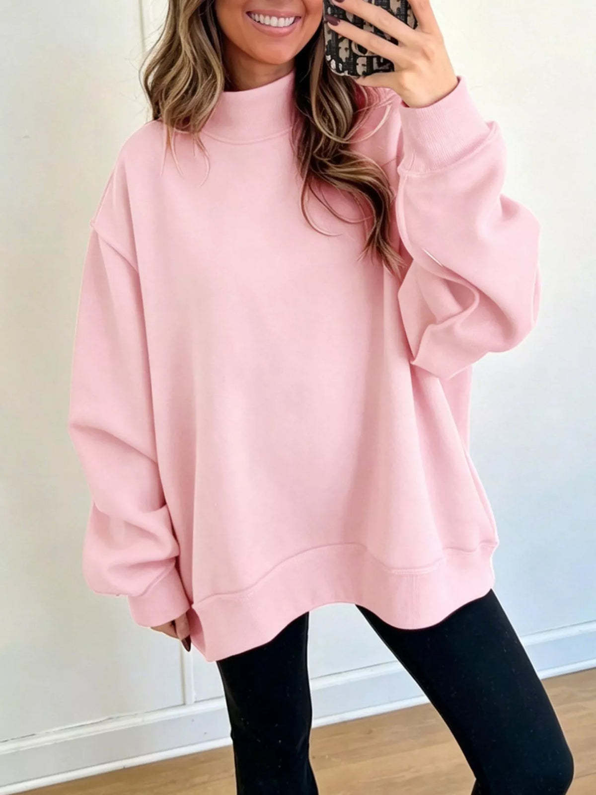 Mock Neck Dropped Shoulder Sweatshirt (14)