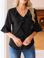 Ruffled Flounce Sleeve Blouse (10)
