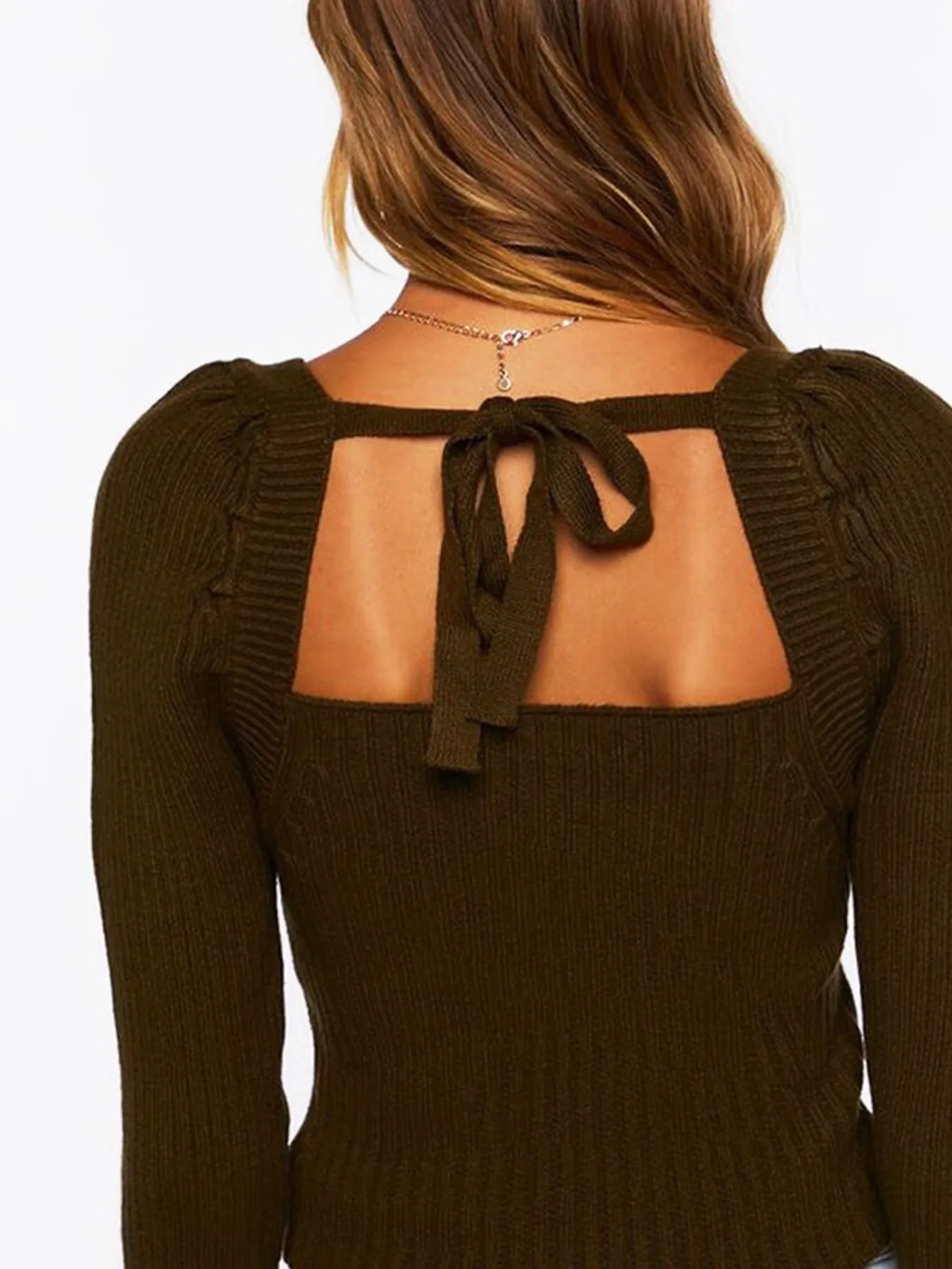 Ribbed Square Neck Long Sleeve Sweater (11)