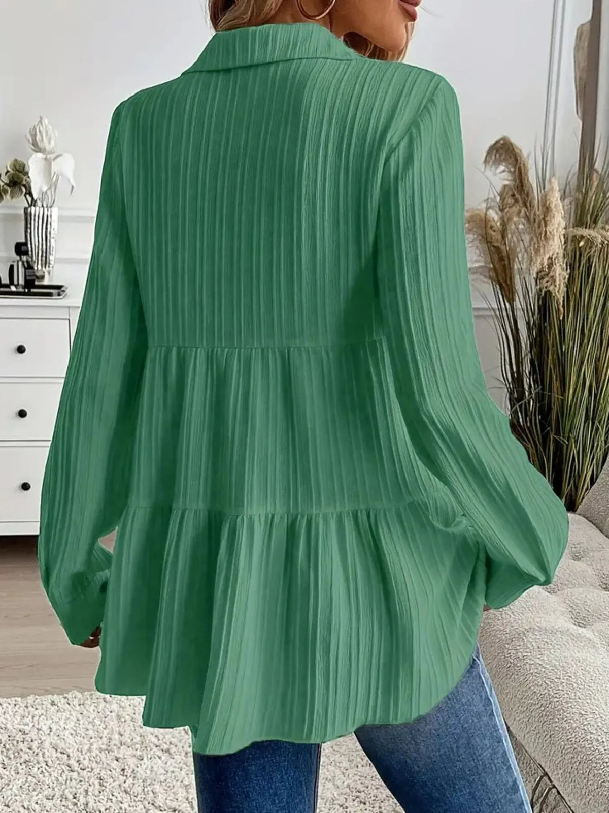 Striped Button-down Tiered Shirt (22)