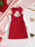 Children's Ruffled Bodysuit Dress Set Headband (5)