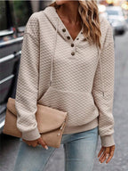 Drawstring Textured Dropped Shoulder Hoodie (3)