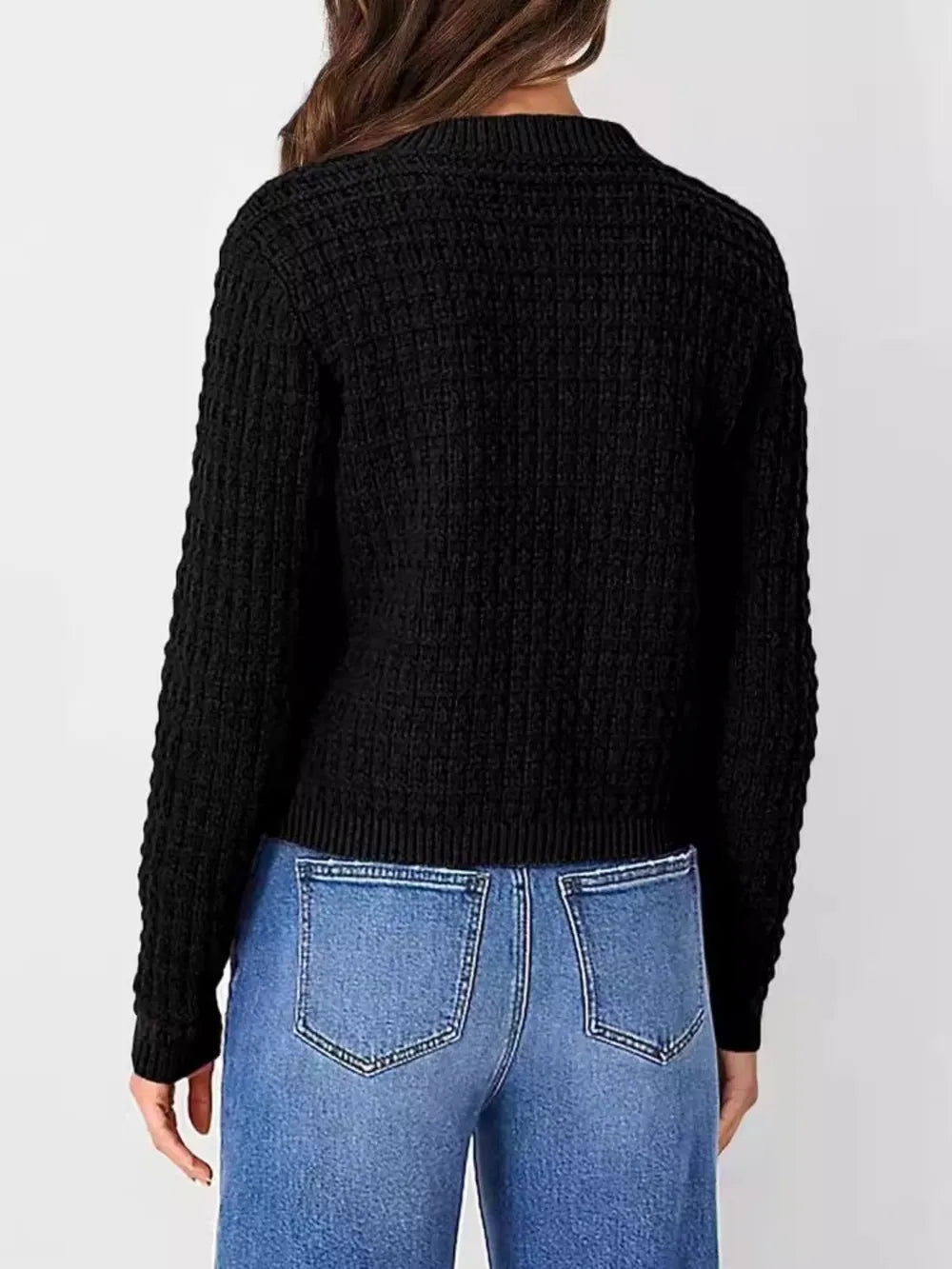 Button Up Round Neck Long Sleeve Cardigan (8)