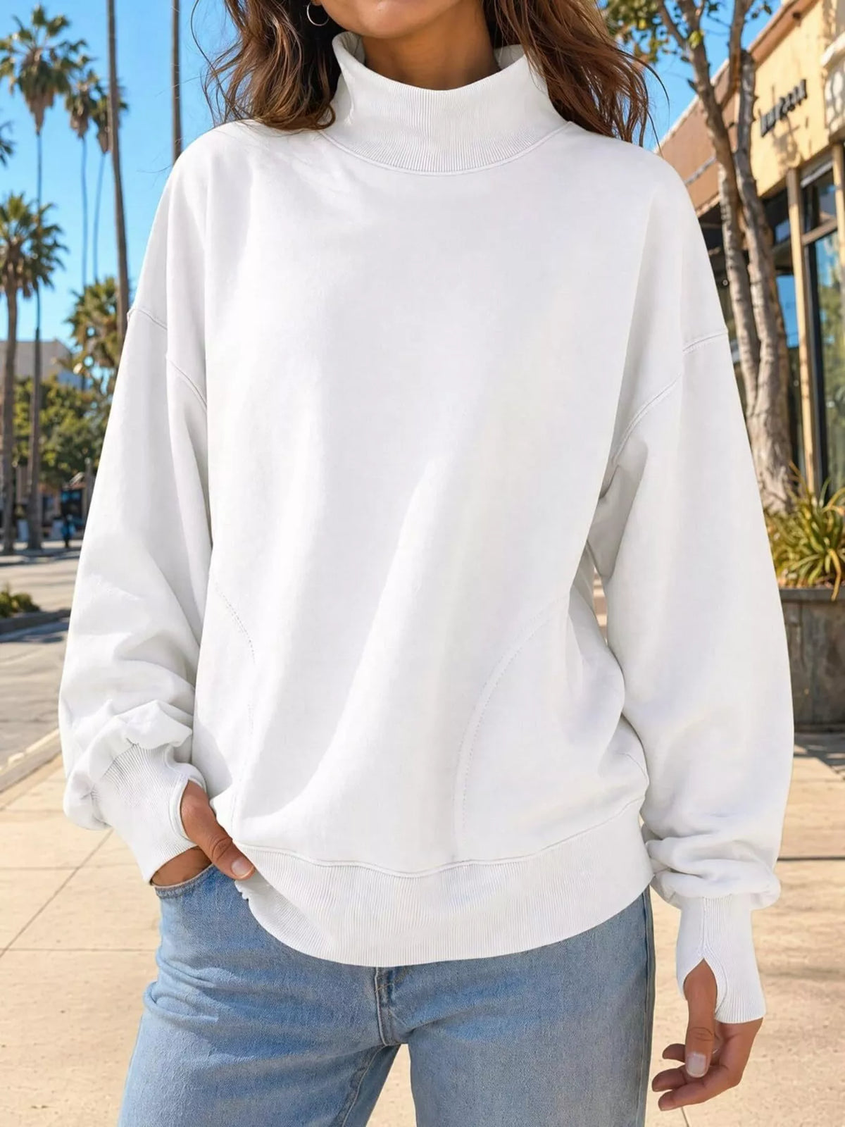 Mock Neck Oversized Sweatshirt (5)