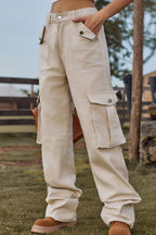 Loose Fit Long Jeans Pockets