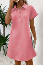 Button Front Short Sleeve Mini Dress (19)
