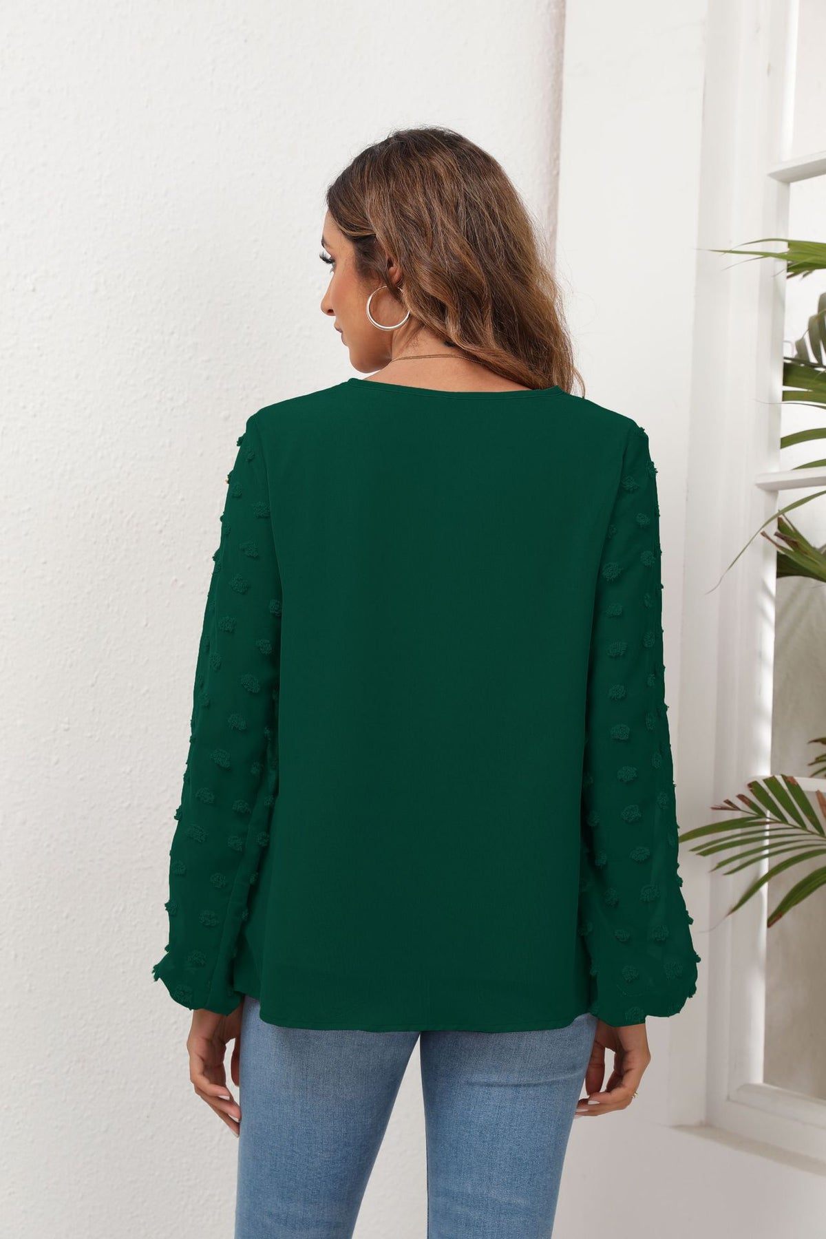 Swiss Dot Balloon Sleeve Blouse (13)