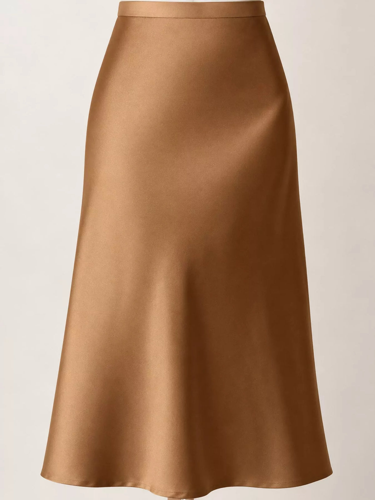 High-waisted Satin Midi Skirt (31)