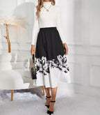 Floral Print A-line Midi Skirt (4)