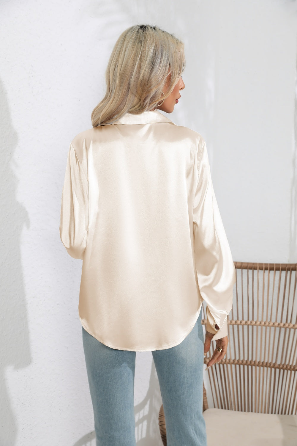 Lapel Collar Button Up Long Sleeve Shirt (18)