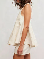 Sleeveless Top Shorts Denim Set (12)