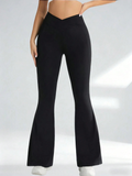 Crossover High Waist Flare Leggings variant CJWF314327901AZ|CJWF314327902BY|CJWF314327903CX|CJWF314327904DW|CJWF314327905EV