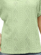Textured V-neck Short Sleeve Top (15)