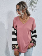 Leopard Striped Waffle-knit Top (13)