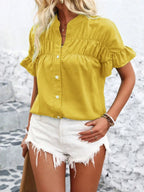 Button Down Ruffled Short Sleeve Shirt (32)