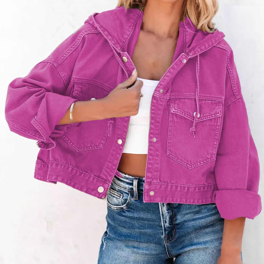 Hooded Dropped Shoulder Denim Jacket (4)