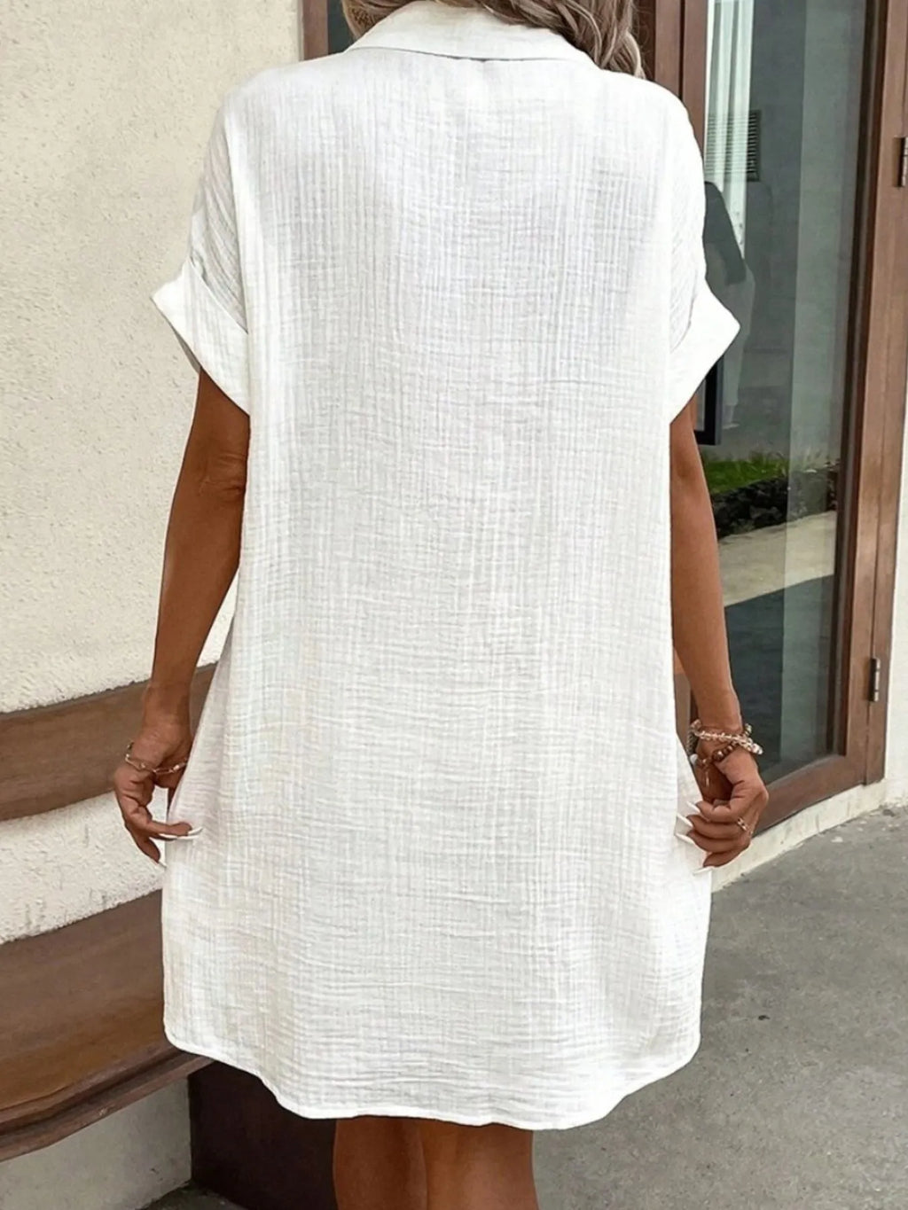 Casual Button Down Shirt Dress Pockets (4)