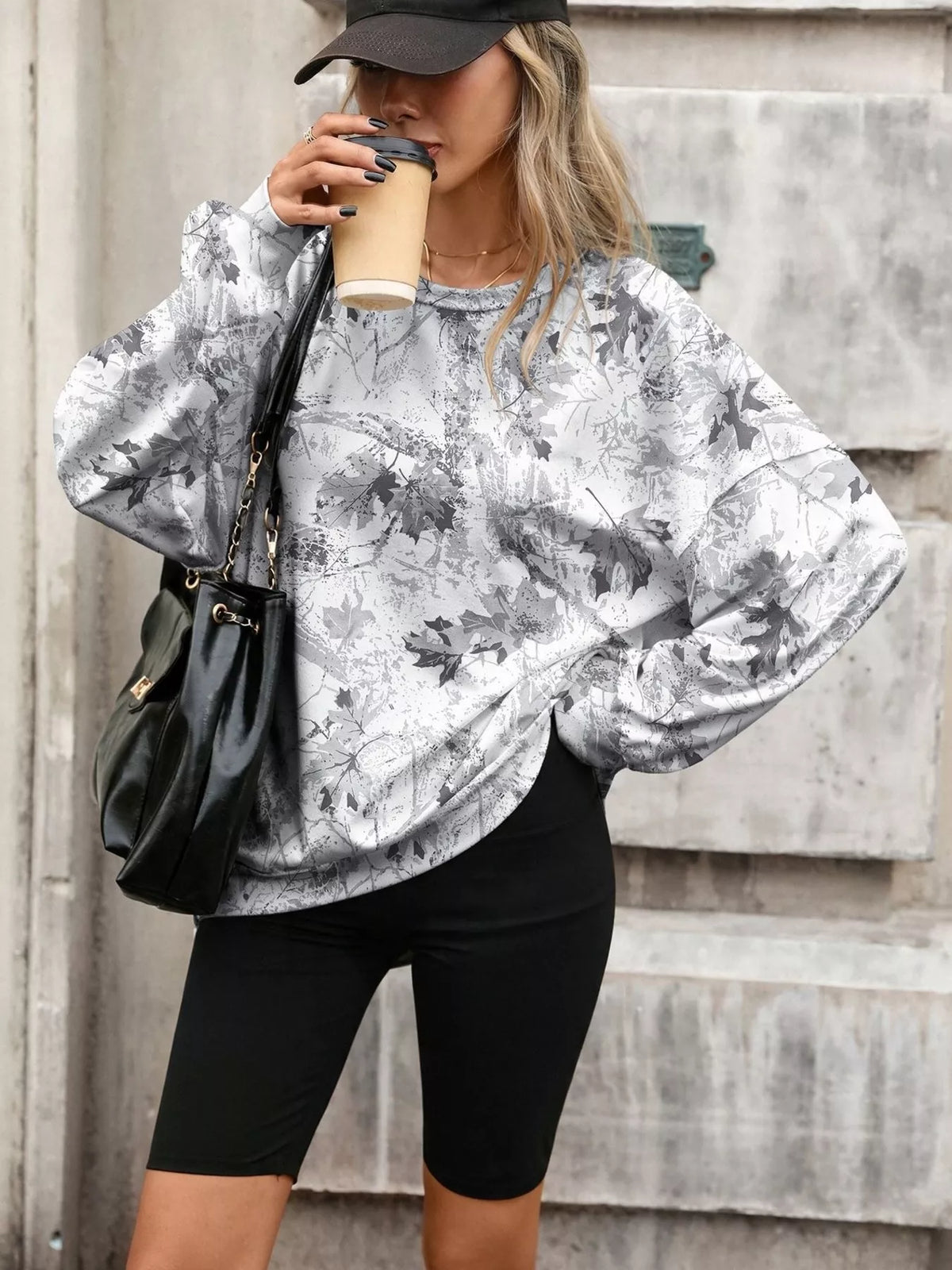 Printed Round Neck Sweatshirt (2)