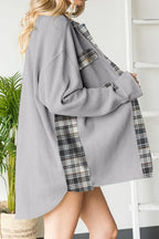 Plaid Button Down Collared Jacket (36)